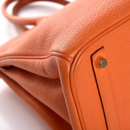 Hermes Taurillon Clemence Birkin 30 Orange 35 of 39