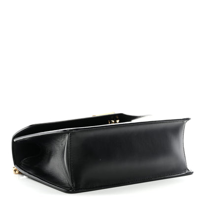 Prada Saffiano Soft Calfskin Metal Triangle Logo Envelope Chain Shoulder Bag Black 4 of 11