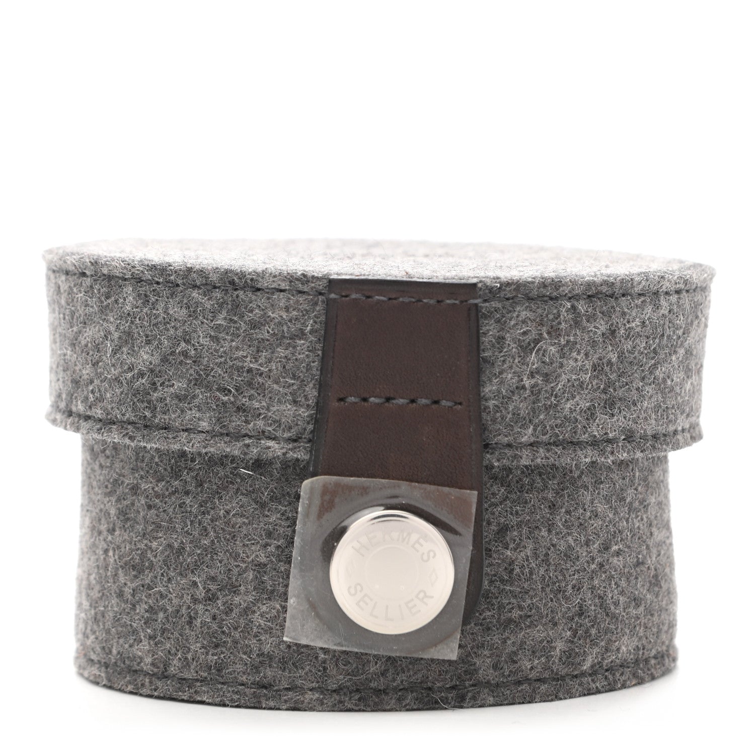 Hermes Wool Felt Barenia Sugar Box Acier 1 of 7