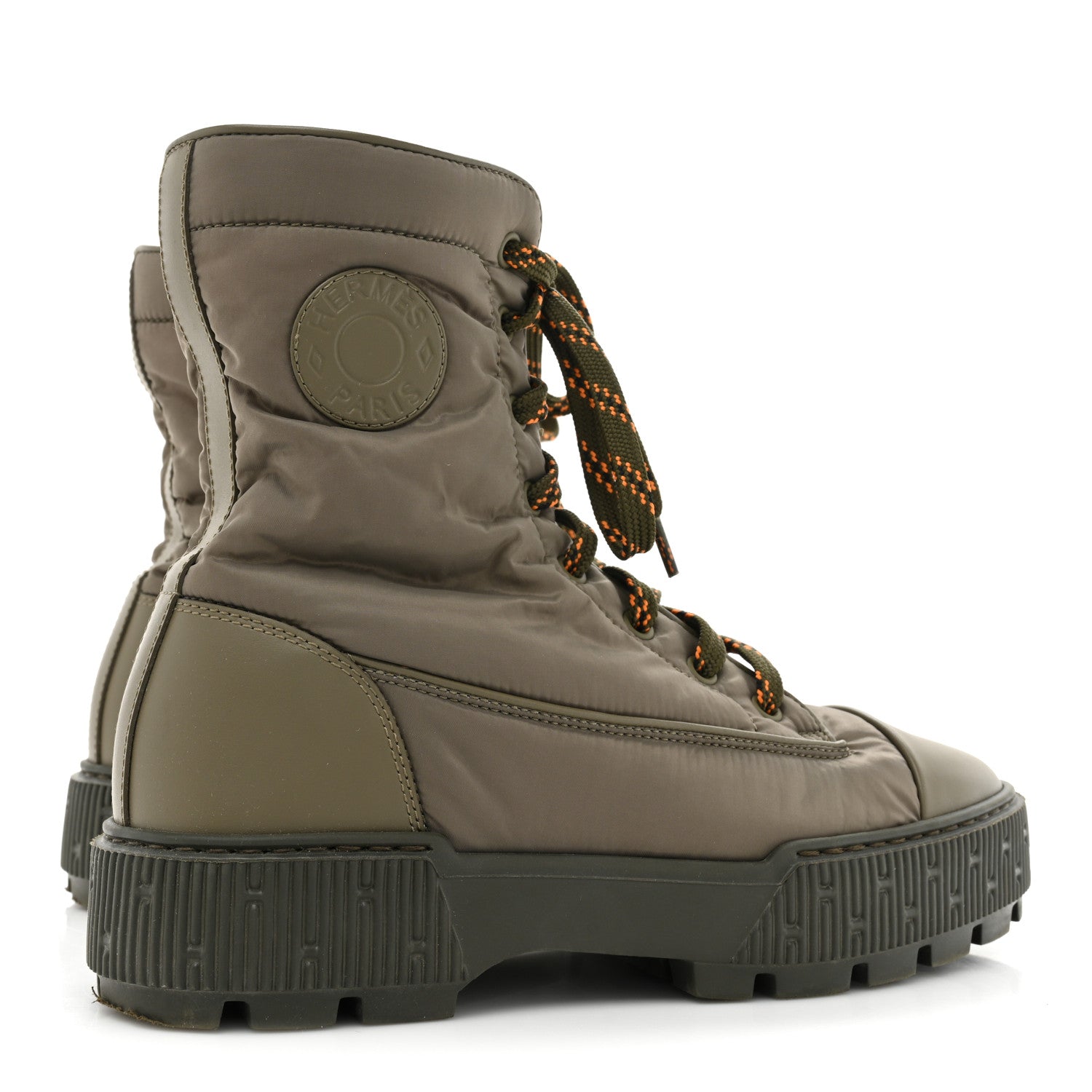 Hermes Calfskin Parachute Fresh Ankle Boots 37 Khaki 4 of 12