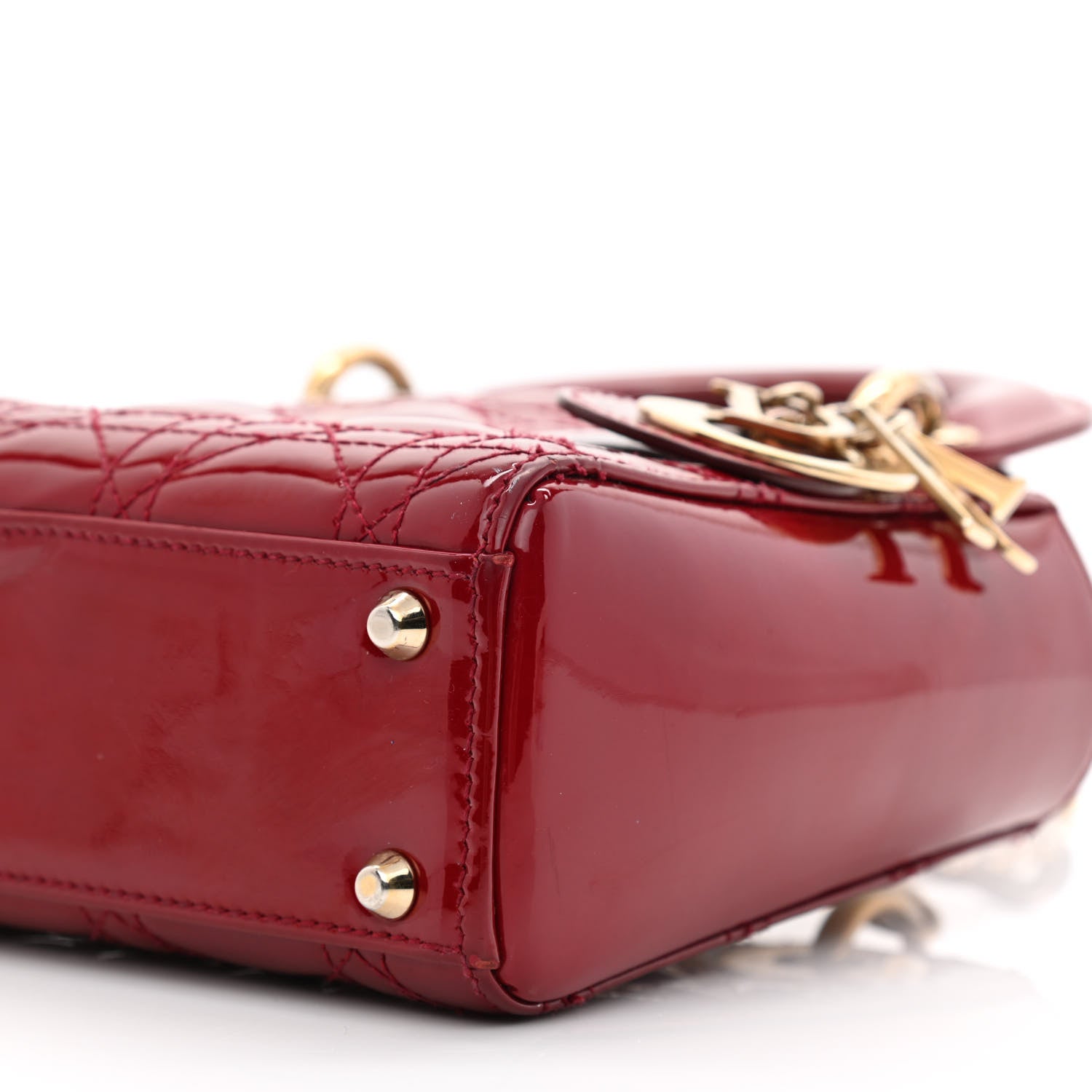 Christian Dior Patent Cannage Mini Lady Dior Red 10 of 15