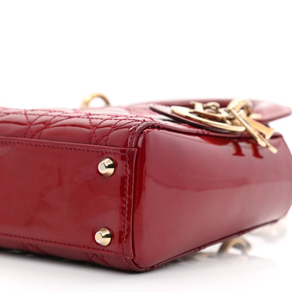 Christian Dior Patent Cannage Mini Lady Dior Red 10 of 15