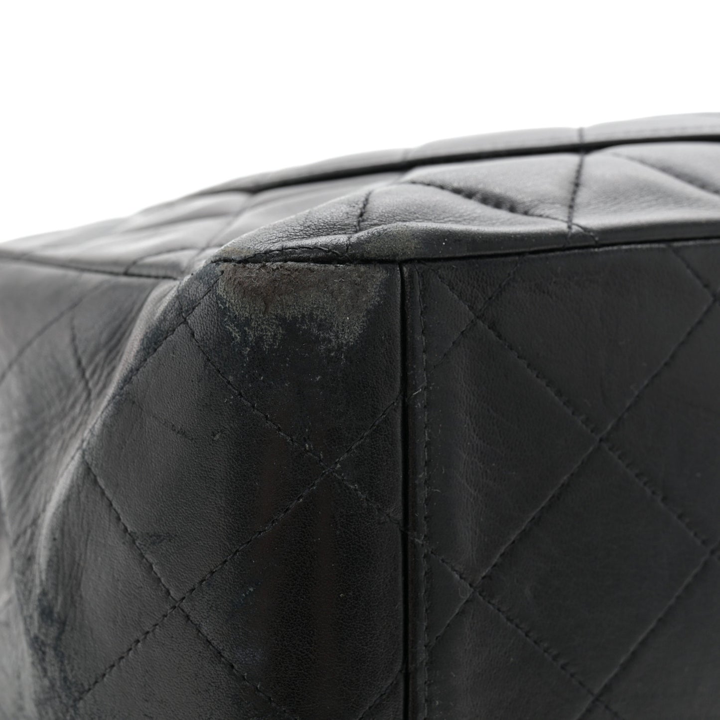 Lambskin Quilted XL Jumbo Single Flap Black