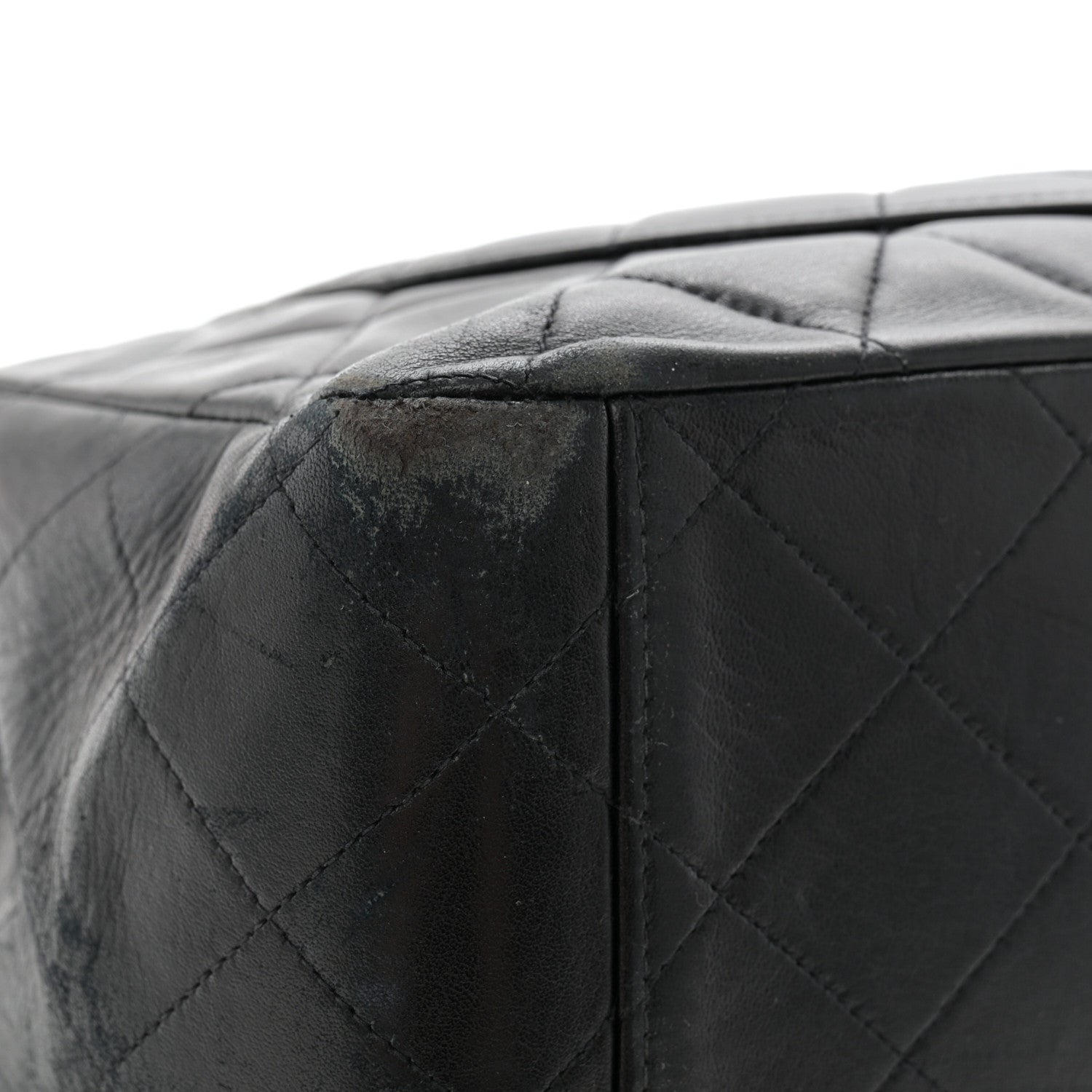 Chanel Lambskin Quilted XL Jumbo Single Flap Black 13 of 15
