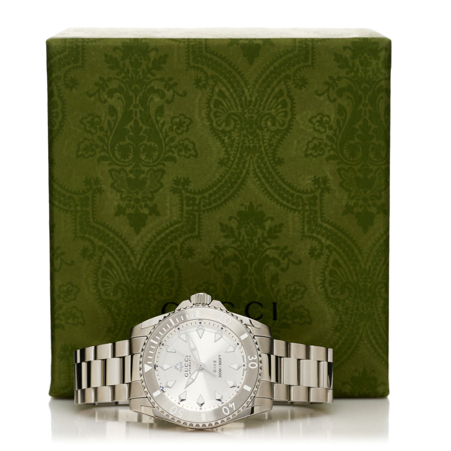 Stainless Steel 40mm Dive Quartz Watch Silver