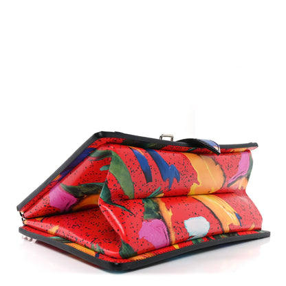 Louis Vuitton Calfskin Splash Print Trapeze Black White Red 4 of 9