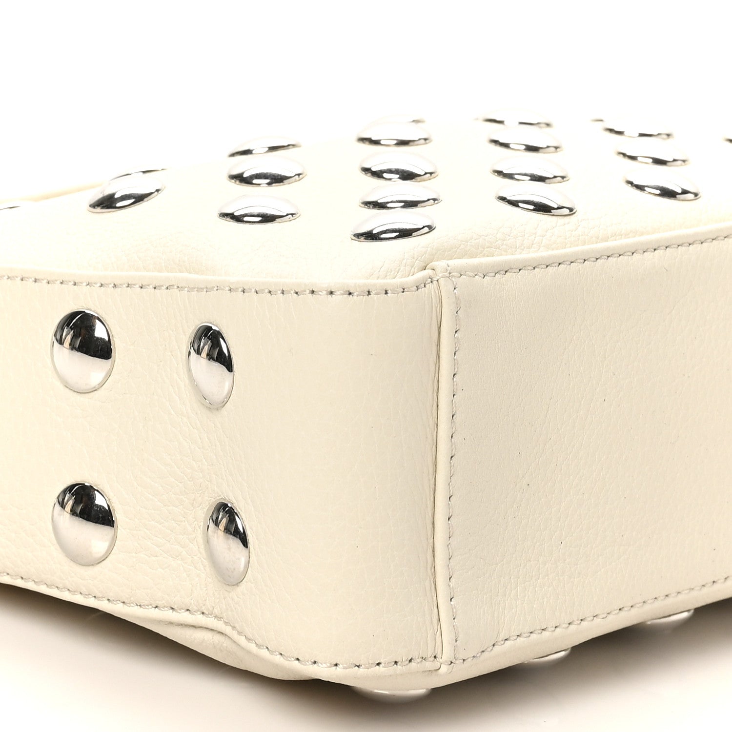 Khaite Pebbled Sport Calfskin Studded Small Elena White 8 of 9