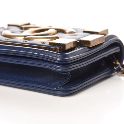Chanel Lambskin Quilted Studded Boy Brick Flap Blue 9 of 9