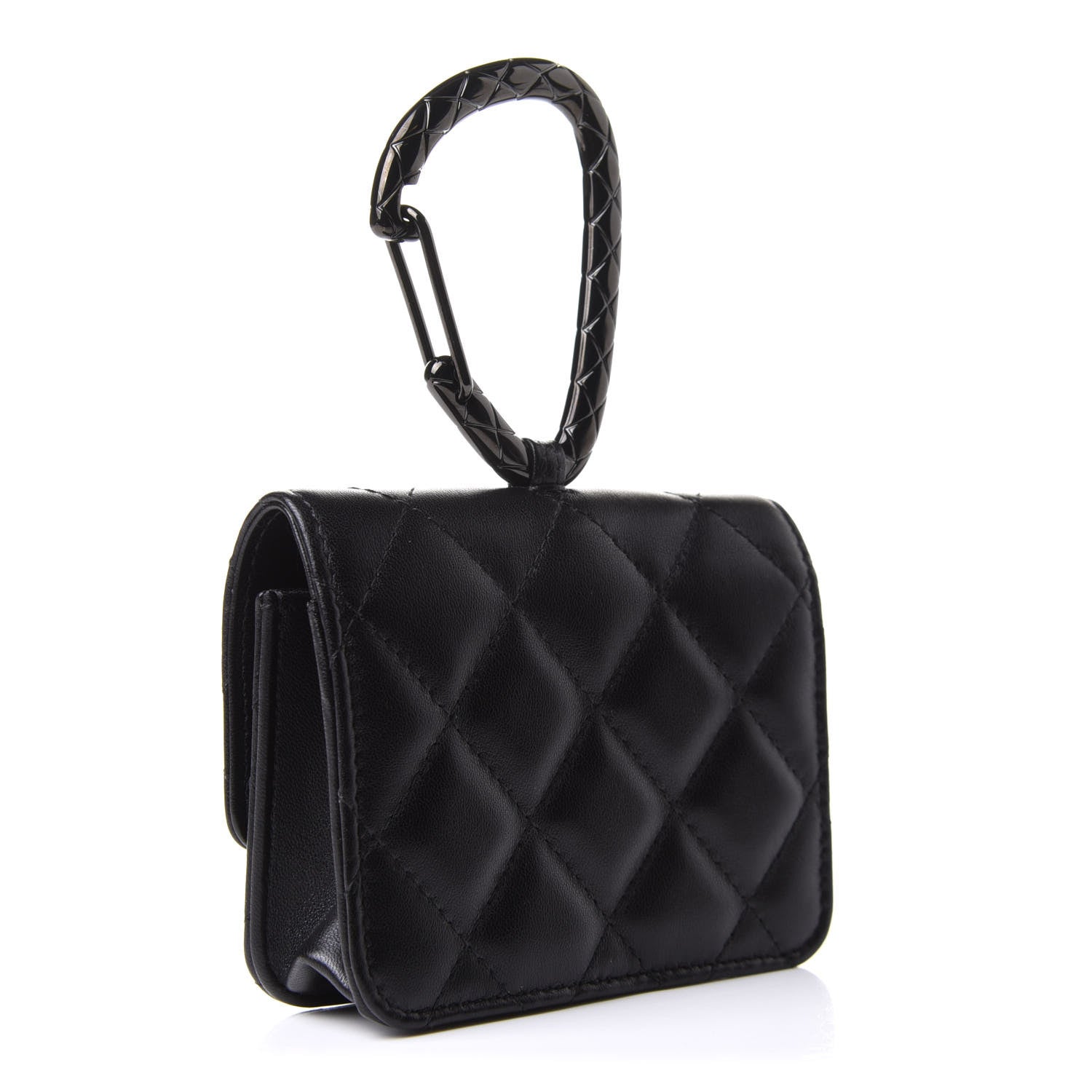 Chanel Lambskin Quilted CC Hook Card Holder So Black 3 of 12