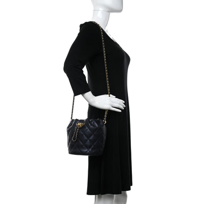 Chanel Iridescent Caviar Quilted My Perfect CC Bucket Drawstring Bag Blue 2 of 11
