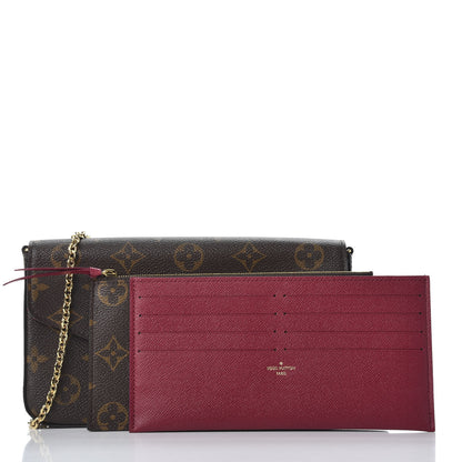 Louis Vuitton Monogram Pochette Felicie Chain Wallet Fuchsia 2 of 12