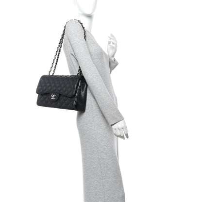 Chanel Caviar Quilted Jumbo Double Flap Black 2 of 10