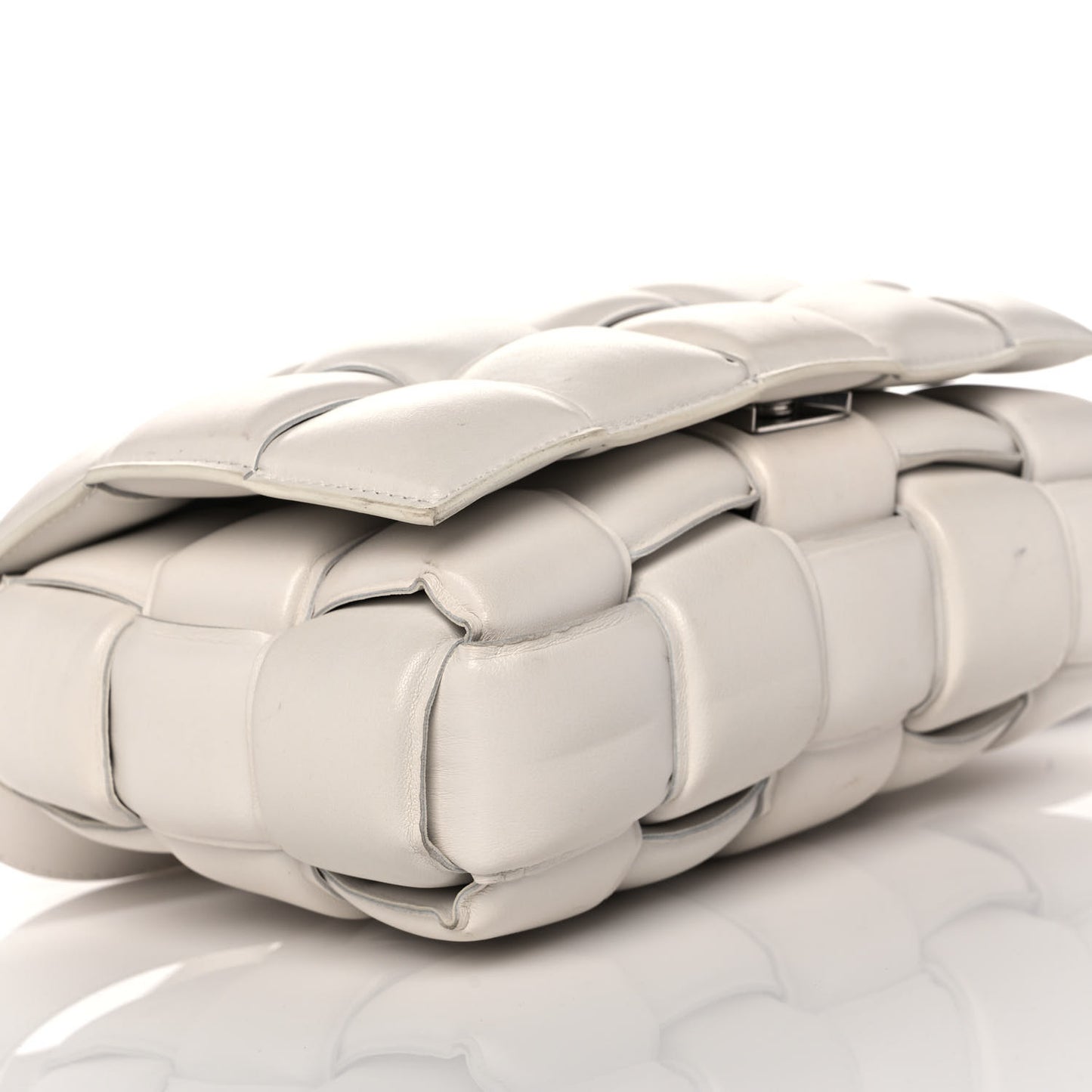 Nappa Maxi Intreccio Padded Cassette Crossbody Bag Chalk