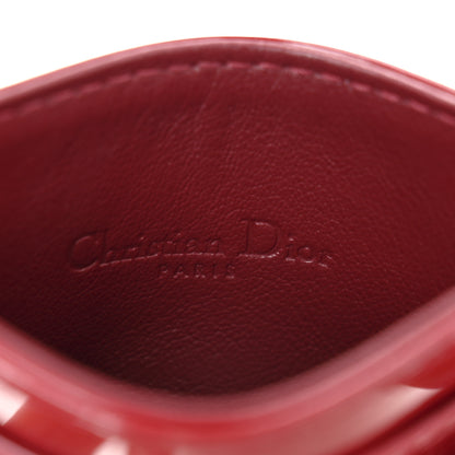 Christian Dior Patent Cannage Lady Dior Five-Slots Card Holder  Cherry Red 6 of 9