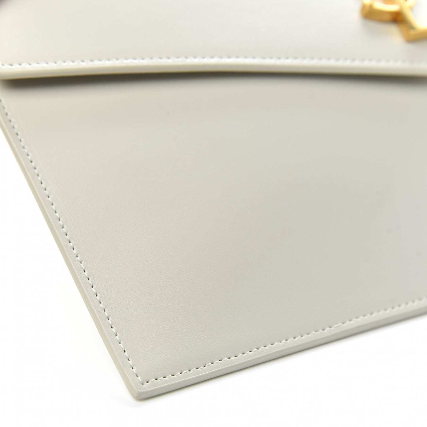 Smooth Shiny Calfskin Uptown Pouch Crema Soft