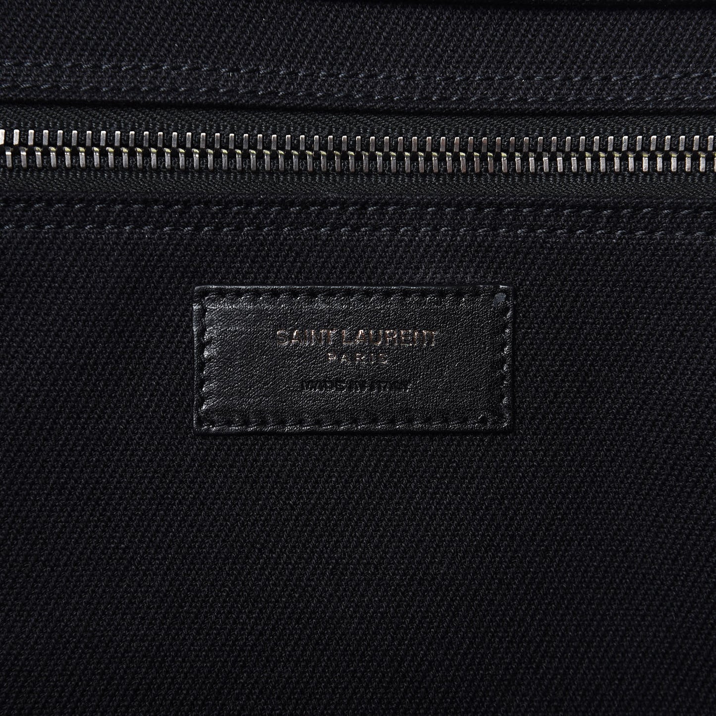 Linen Calfskin Rive Gauche Tote Black
