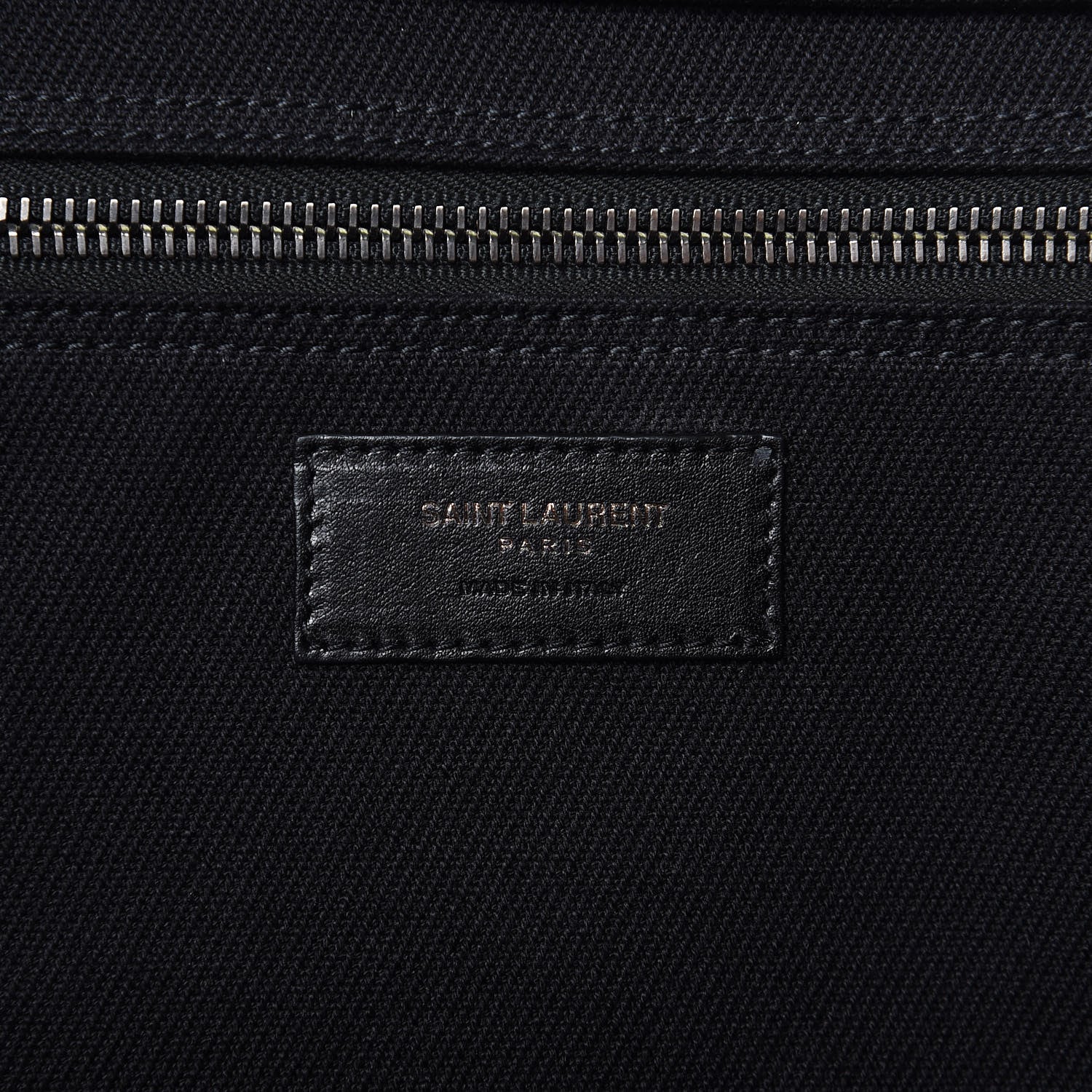 Saint Laurent Linen Calfskin Rive Gauche Tote Black 6 of 9