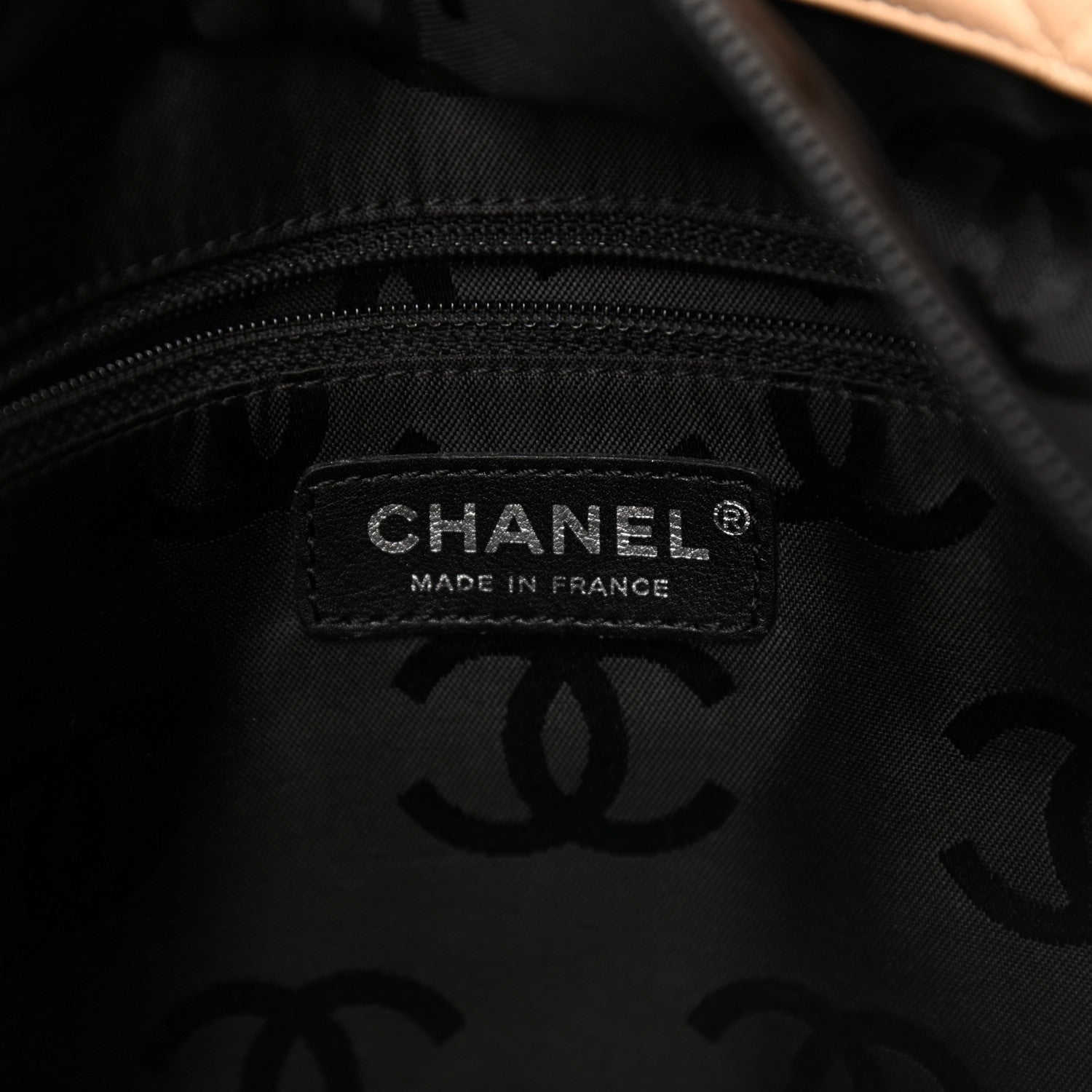 Chanel Calfskin Quilted Large Cambon Tote Beige Black 6 of 11