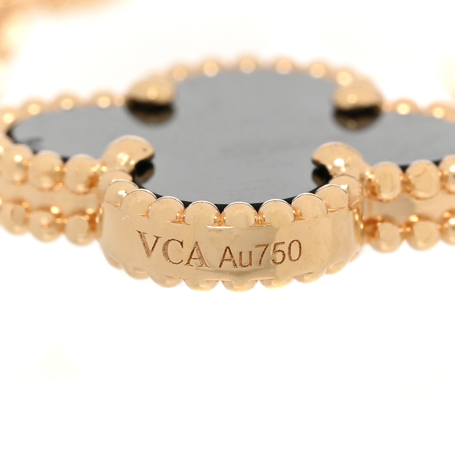 Van Cleef & Arpels 18K Yellow Gold Black Onyx 5 Motifs Vintage Alhambra Bracelet 4 of 6