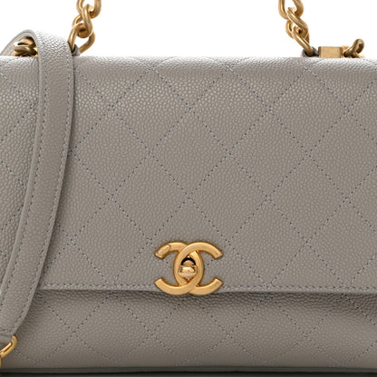 Chanel Grained Calfskin Small Stitched Flap Grey 8 of 10