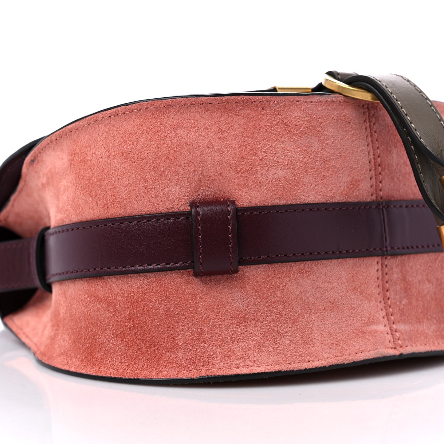 Suede Calfskin Mini Marcie Round Crossbody Bag Canyon Rose