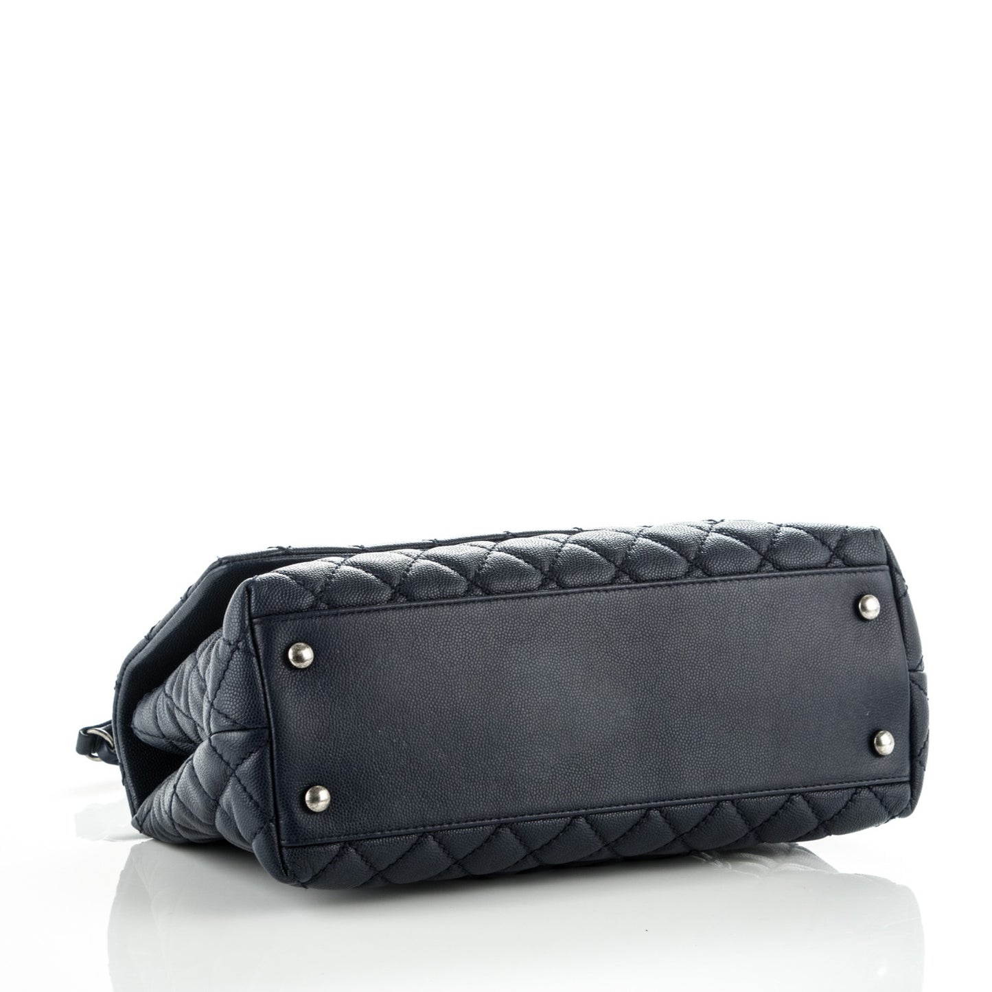Caviar Quilted Small Coco Handle Flap Navy