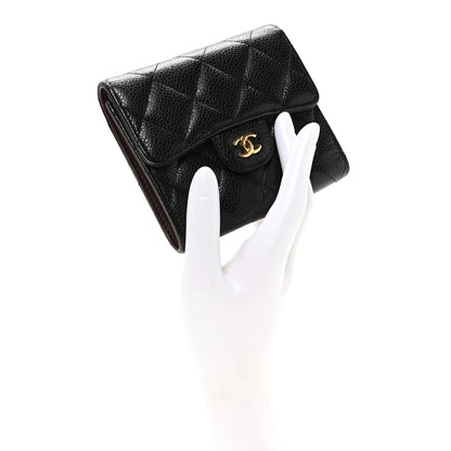 Chanel Caviar Quilted Compact Flap Wallet Black 2 of 8