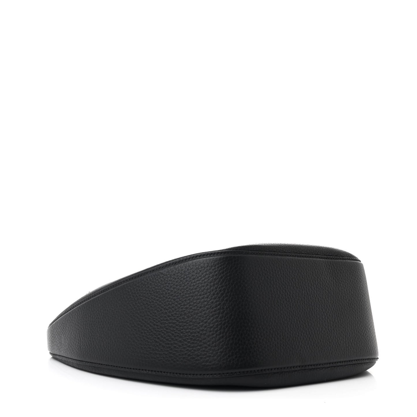 Grainy Calfskin Medium Vlogo Moon Hobo Bag Black
