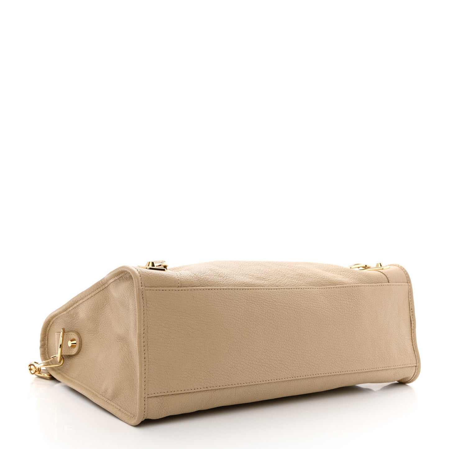 Shiny Goatskin Gold Metallic Edge Hardware City Beige Sahara