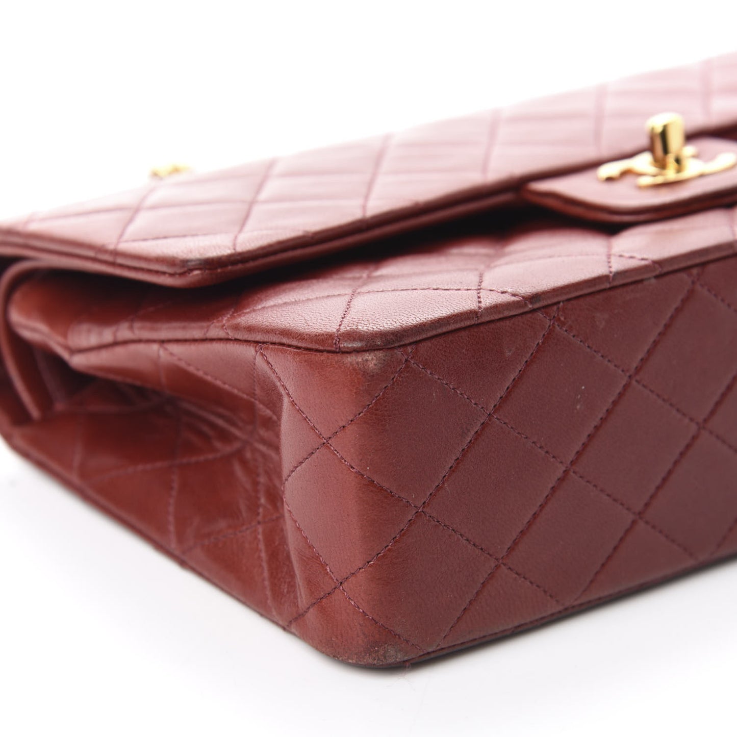 Lambskin Quilted Small Double Flap Red