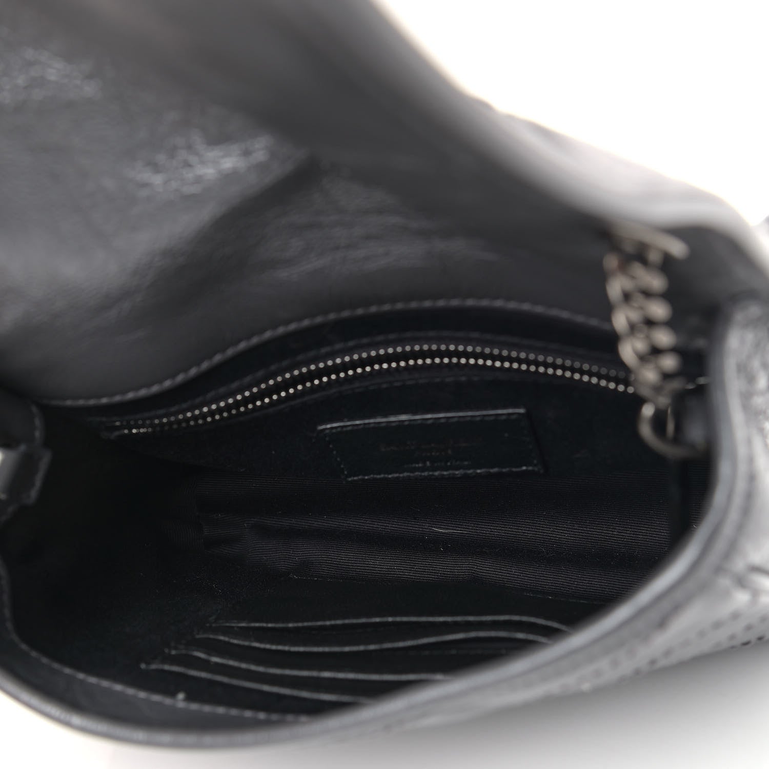 Saint Laurent Crinkled Calfskin Matelasse Monogram Niki Chain Wallet Fog 4 of 8
