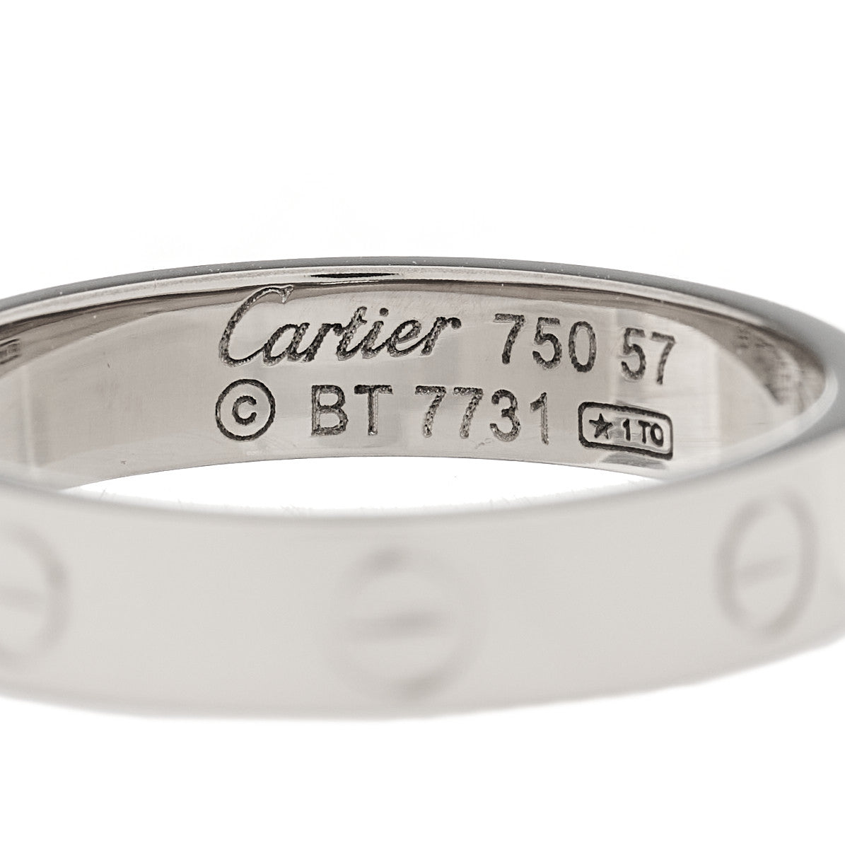 Cartier 18K White Gold 4mm LOVE Wedding Band Ring 57 8 4 of 4