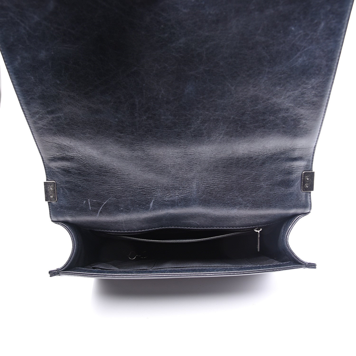Chanel Calfskin Embossed Stitch Large Boy Flap Black 4 of 10