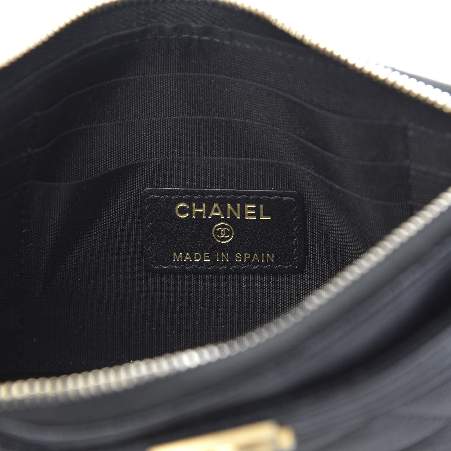 Chanel Caviar Quilted Classic Zip Boy Pouch Black 6 of 8