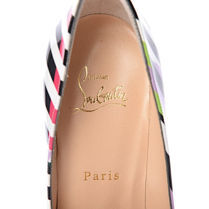 Christian Louboutin Patent Cinestripes Pigalle Follies 100 Pumps 38.5 Multi 7 of 8