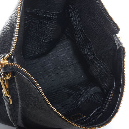 Prada Vitello Daino Side Zip Hobo Nero Black 5 of 12