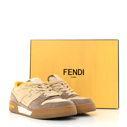 Fendi Calfskin Suede Fendi Match Low Top Sneakers 38.5 Dodo Straw Yellow 9 of 9