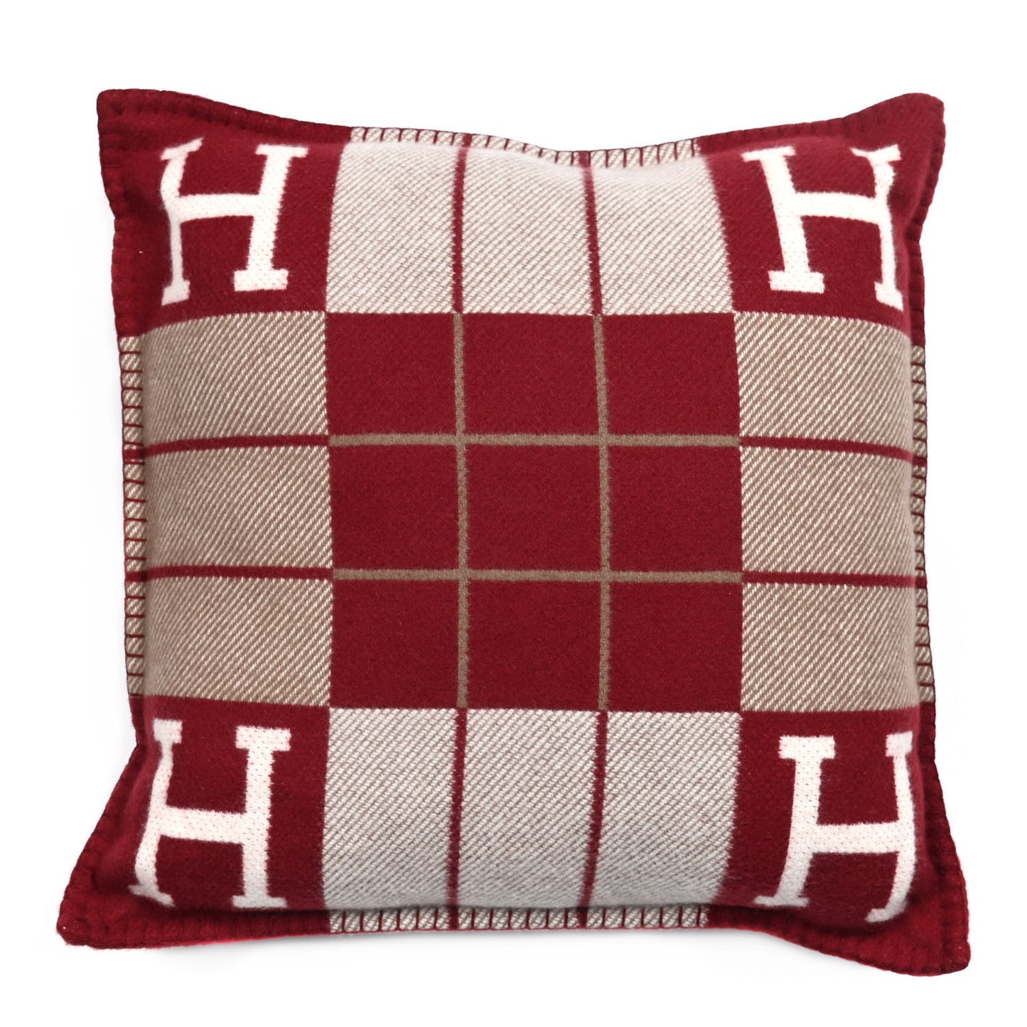 Wool Cashmere Avalon III Pillow Ecru Rouge