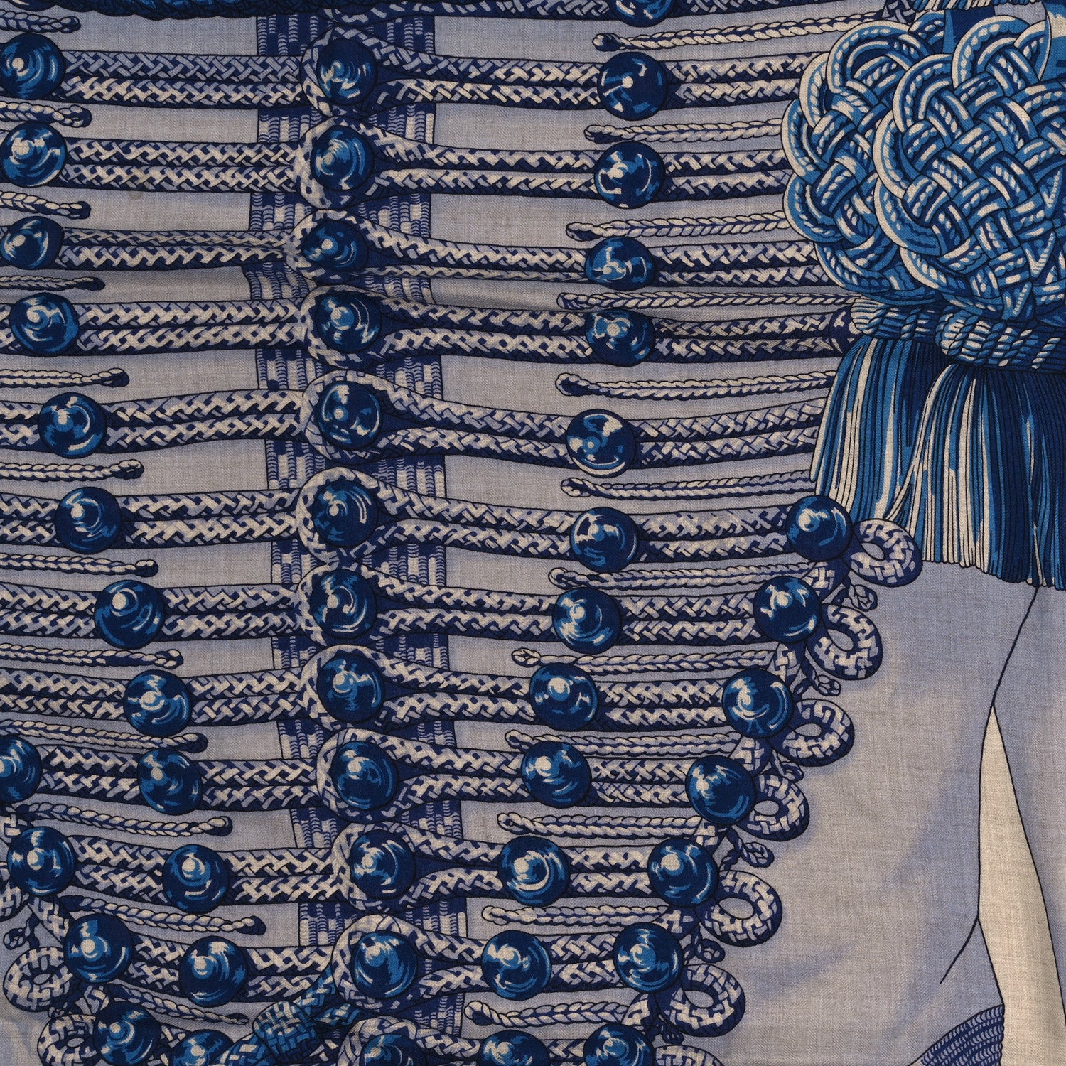 Hermes Cashmere Silk Brandebourgs Shawl 140 1863879 – FASHIONPHILE