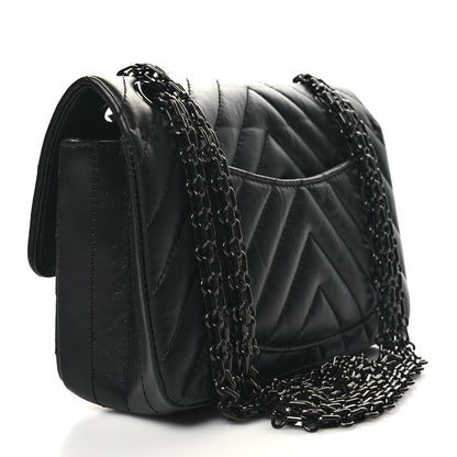 Chanel Aged Calfskin Chevron Quilted 2.55 Reissue Mini Flap So Black 3 of 9