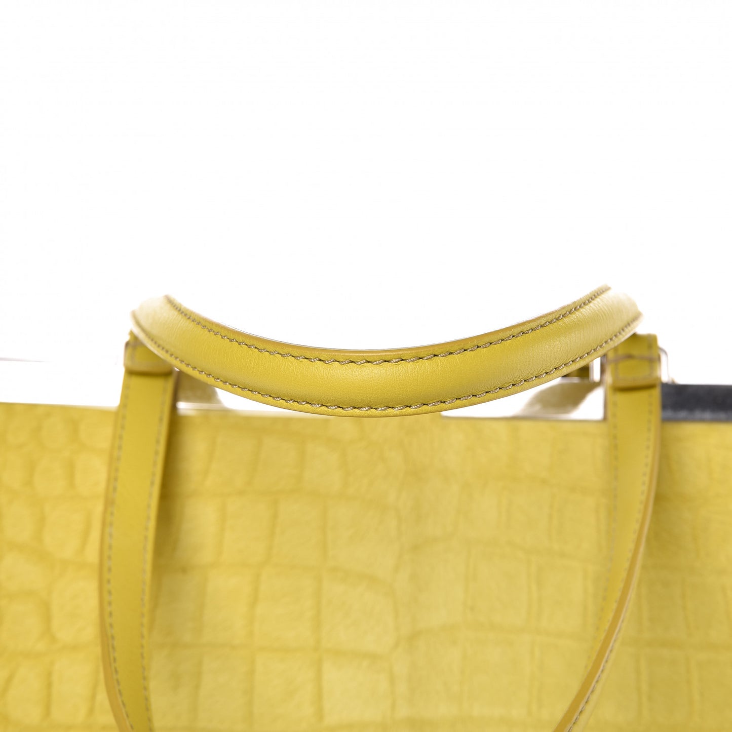 Vitello Calf Hair Crocodile Embossed Large 3Jours Tote Sunflower Cedro