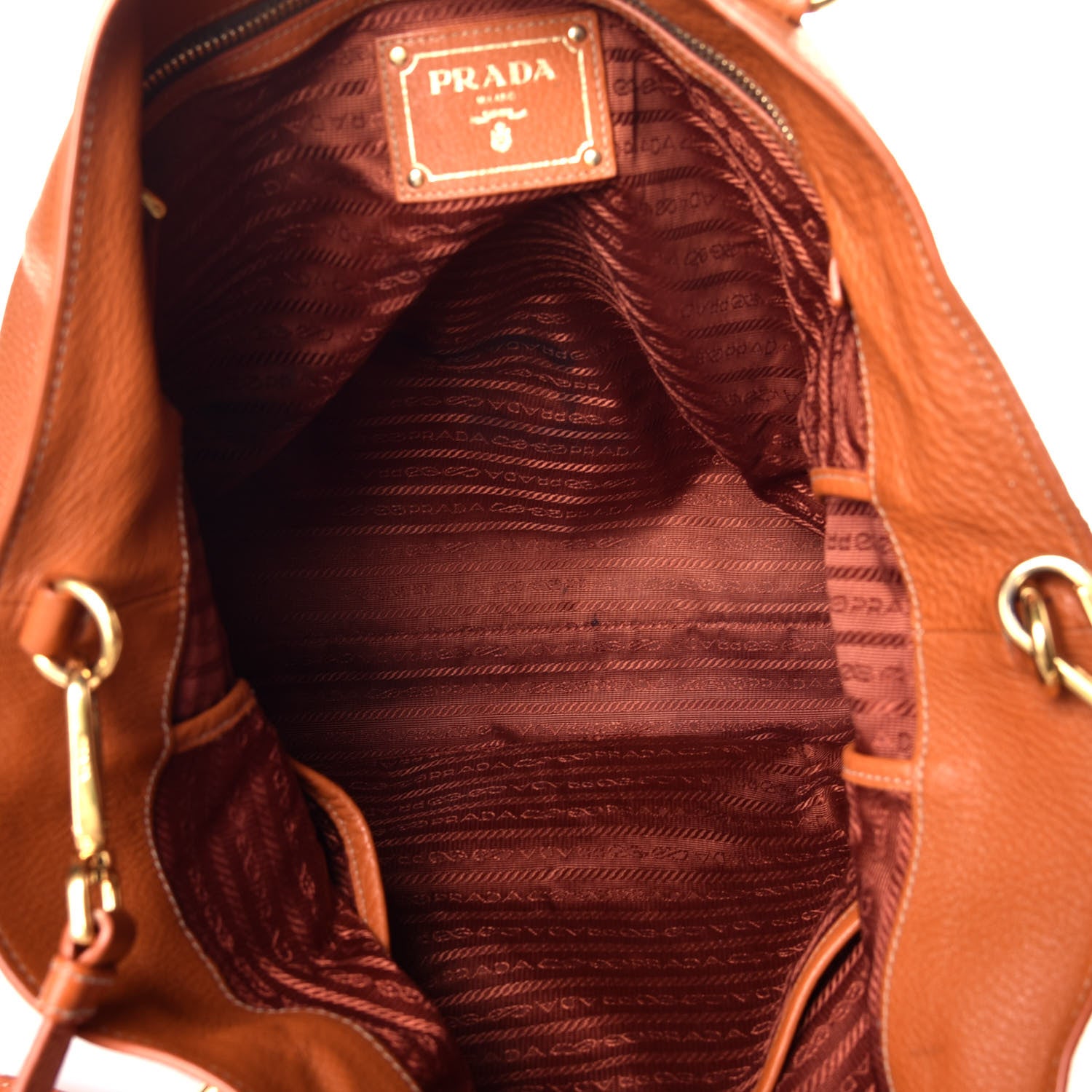 Prada Vitello Daino Tote Papaya 6 of 9