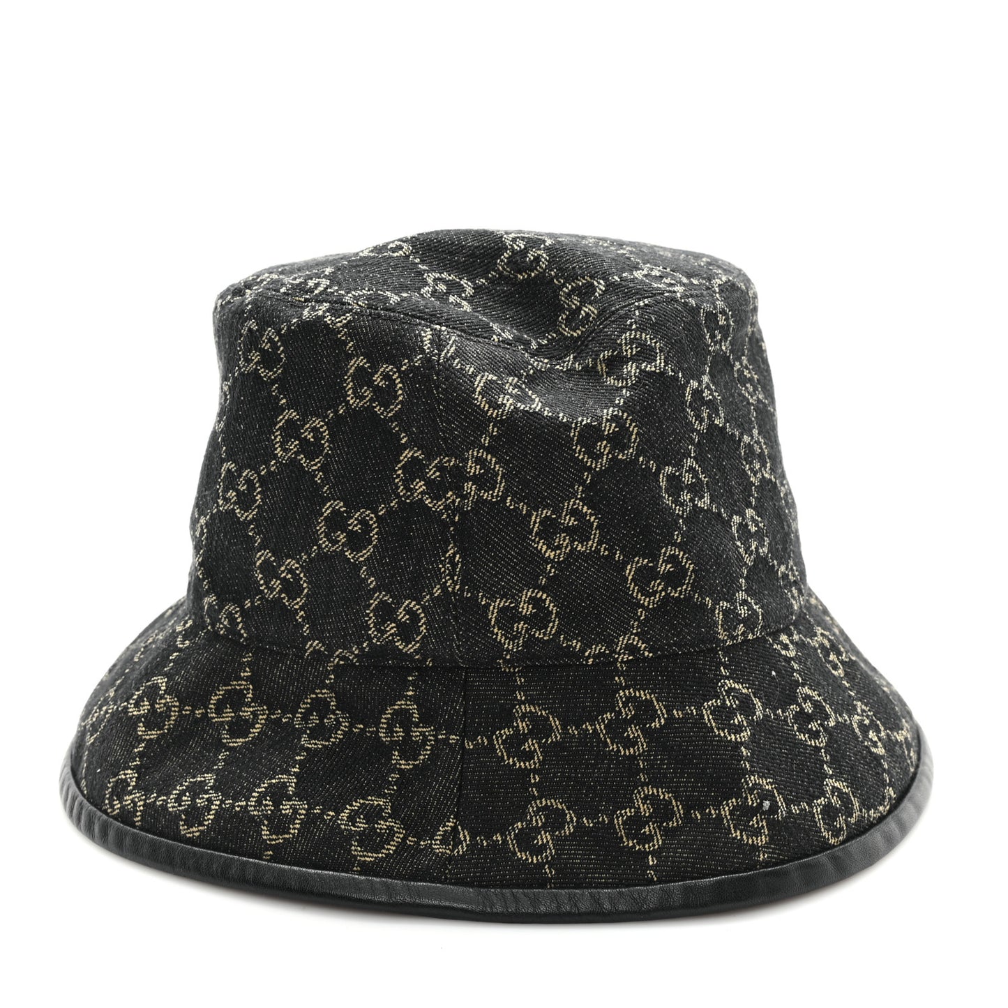 Jacquard Denim GG Monogram Oscar Bucket Hat M Black Ivory
