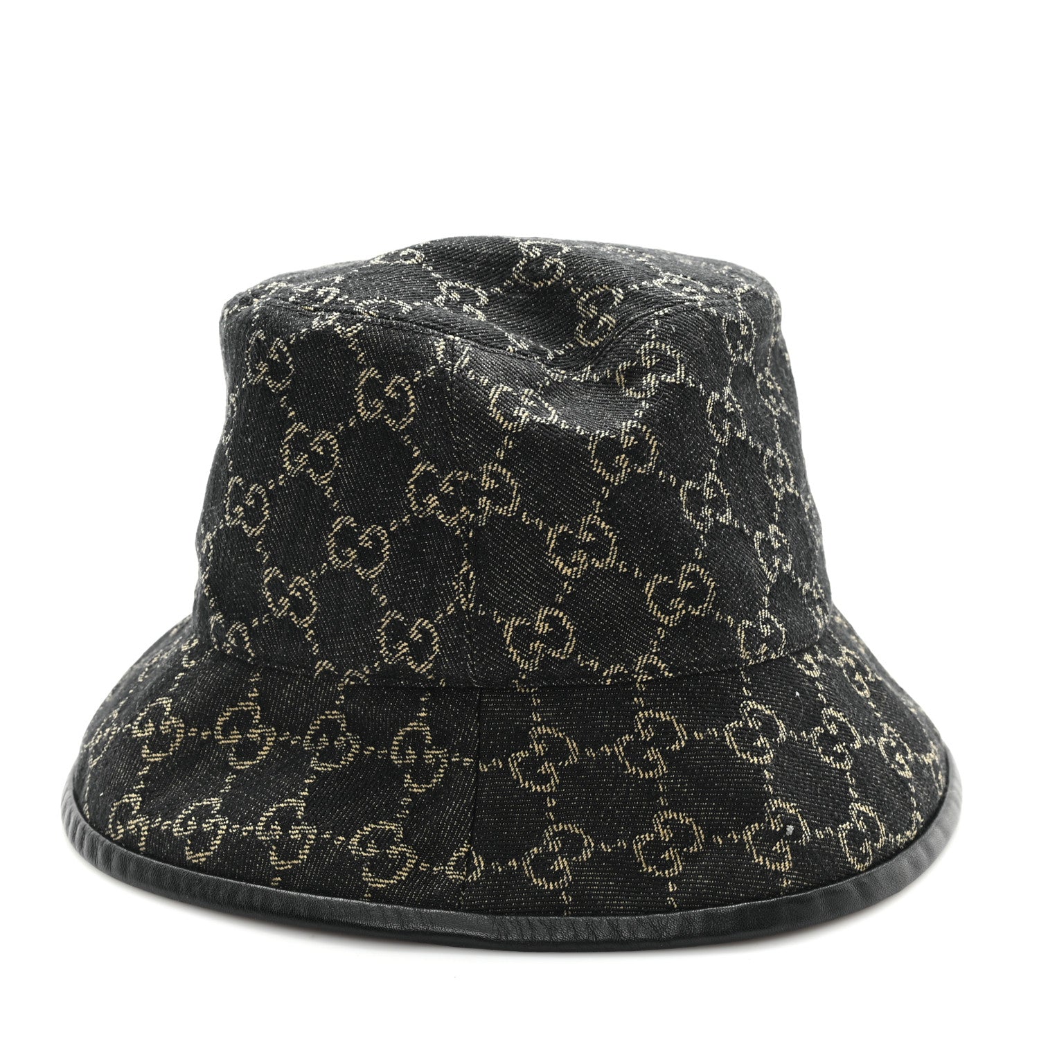 Gucci Jacquard Denim GG Monogram Oscar Bucket Hat M Black Ivory 5 of 10