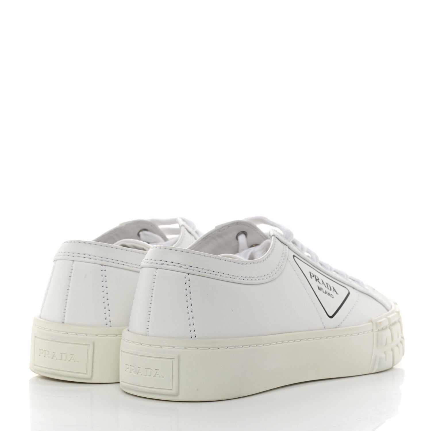 Prada Gabardine Triangle Logo Wheel 35mm Sneakers 35.5 White 4 of 9