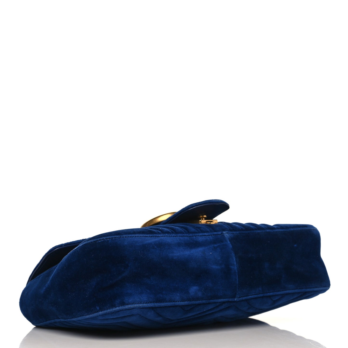 Velvet Matelasse Medium GG Marmont Shoulder Bag Cobalt Blue