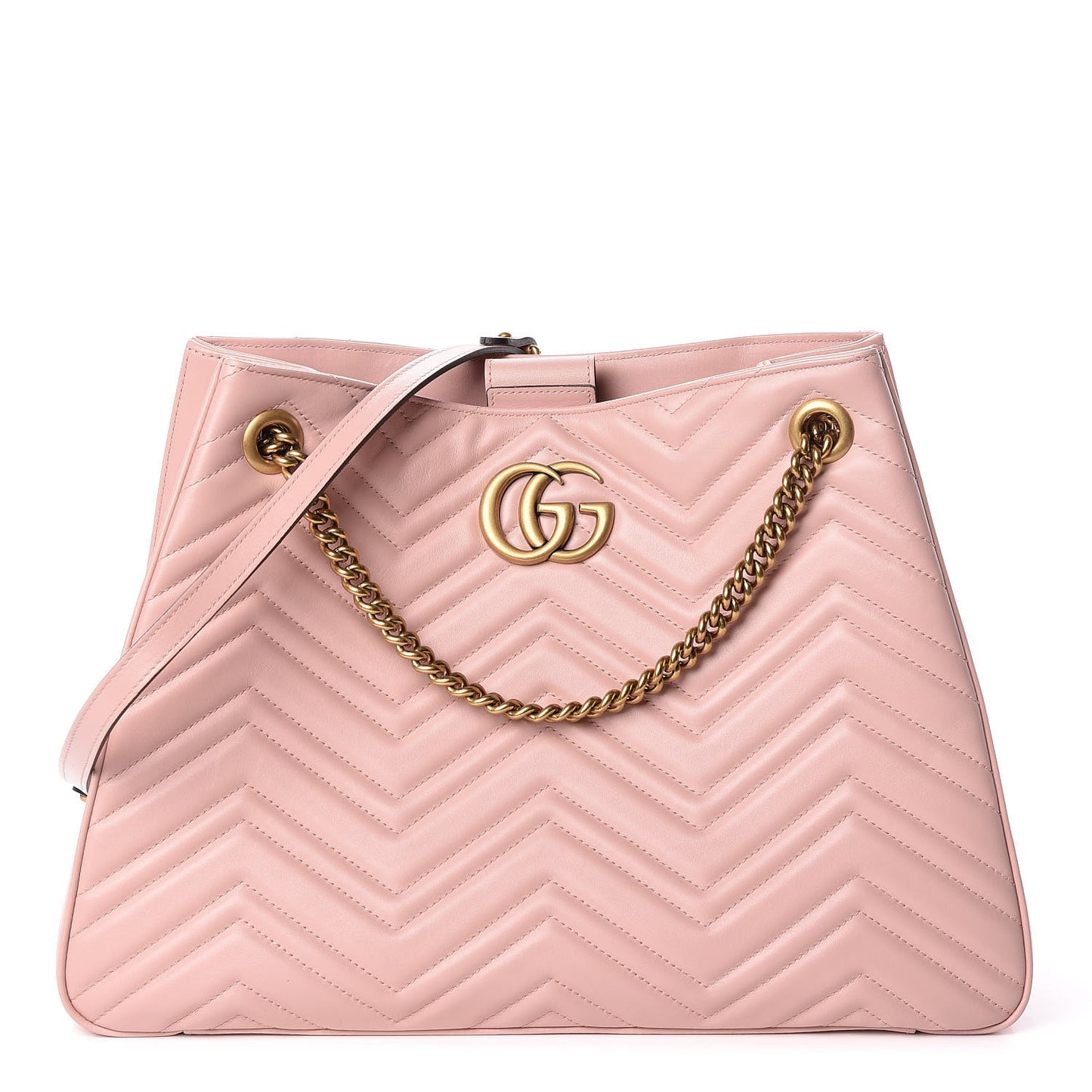 Calfskin Matelasse Medium GG Marmont Shoulder Tote Bag Perfect Pink