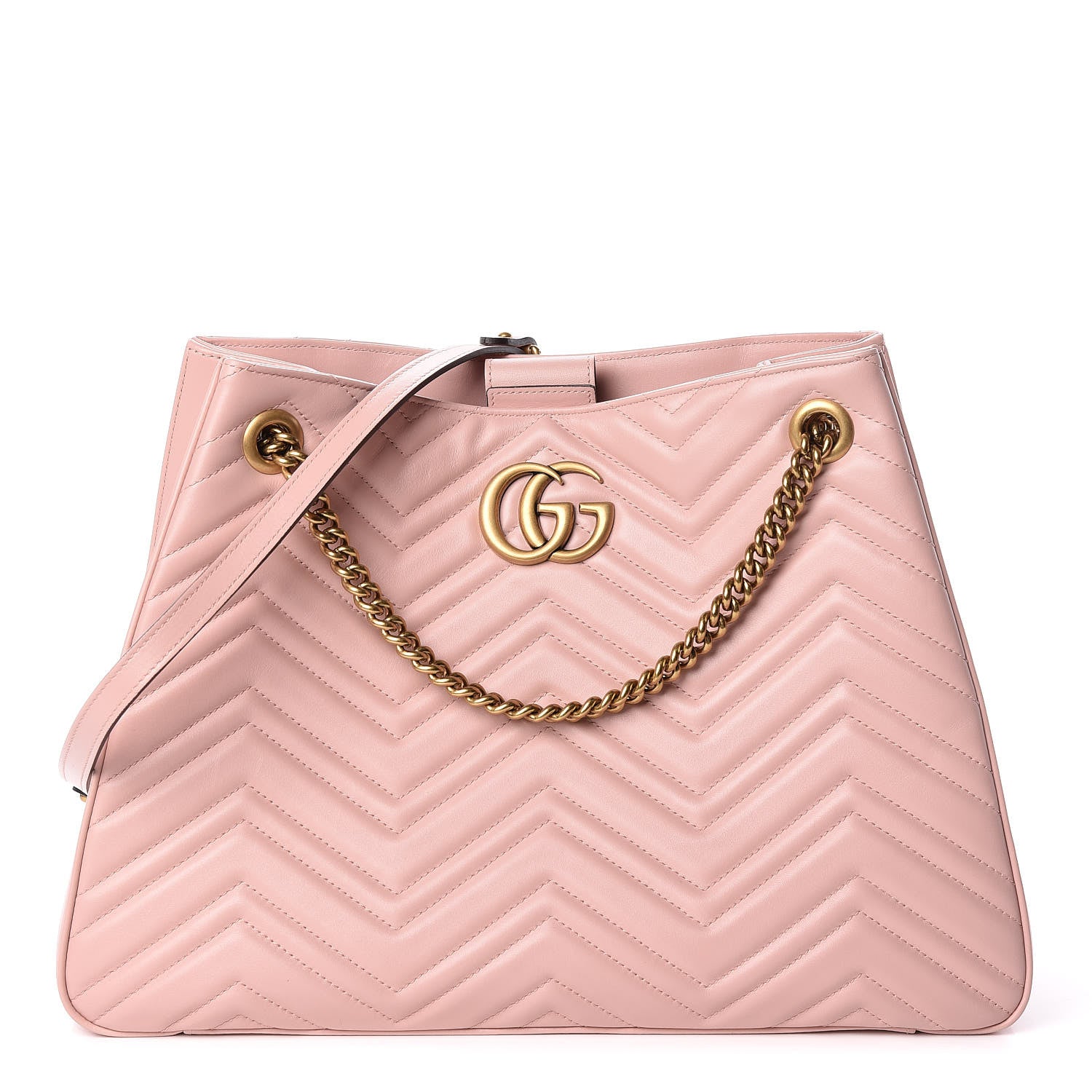 Gucci Calfskin Matelasse Medium GG Marmont Shoulder Tote Bag Perfect Pink 1 of 9