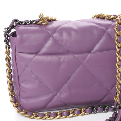 Chanel Goatskin Quilted Medium 19 Flap Violet Purple 11 of 12