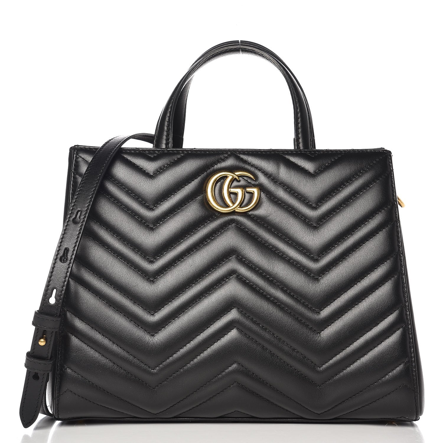 Gucci Calfskin Matelasse Small GG Marmont Tote Black 1 of 7